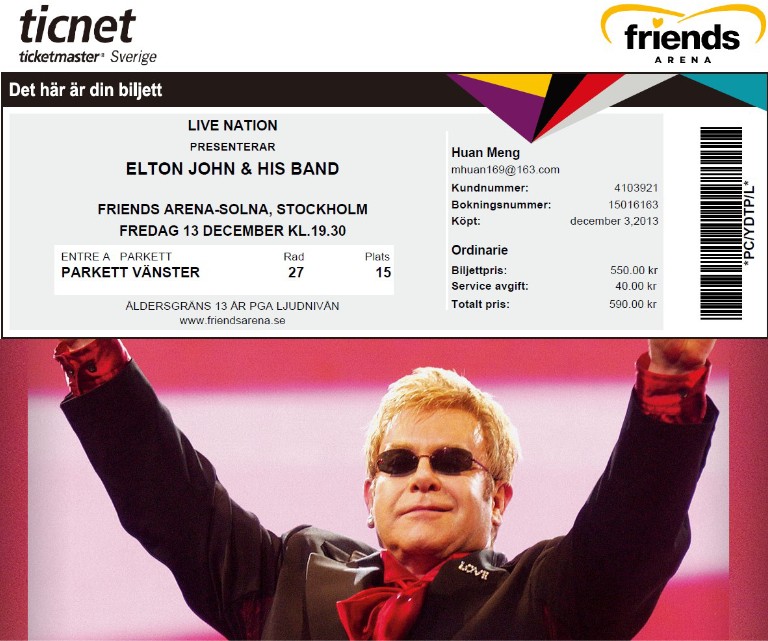 Elton John Stockholm 2013