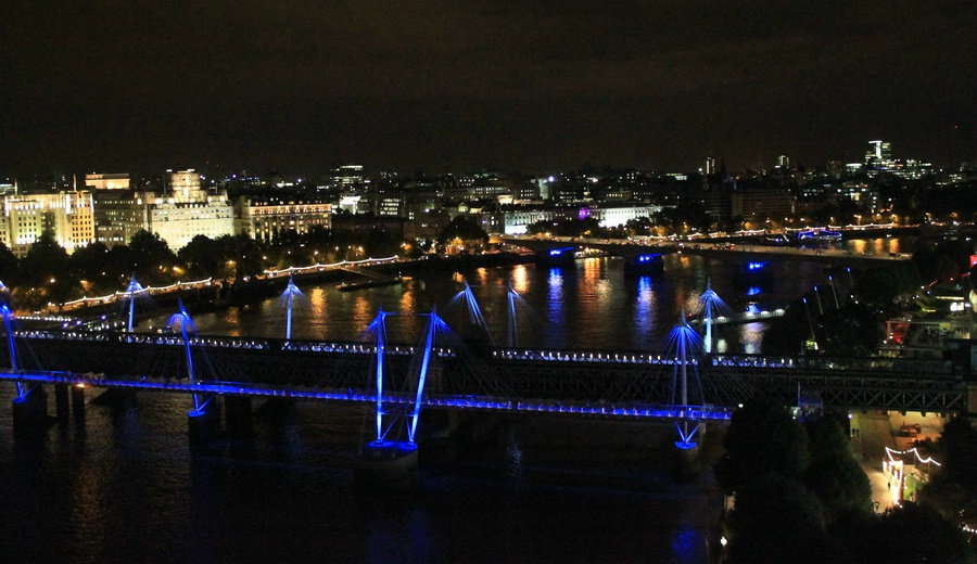 伦敦眼鸟瞰伦敦夜景