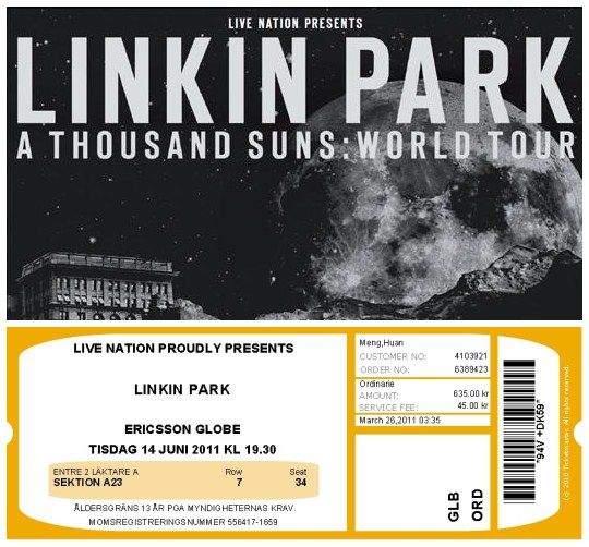 Linkin Park门票