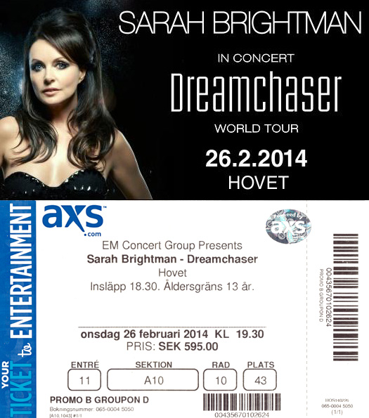 Sarah Brightman 2014 Stockholm Hovet